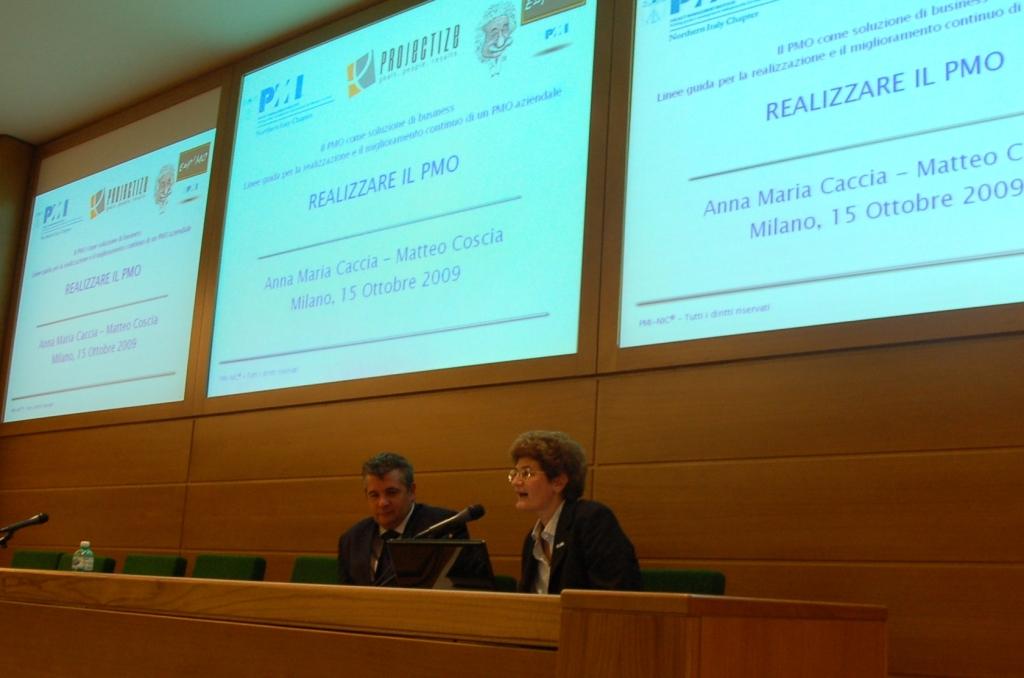 Matteo Coscia e Anna Maria Caccia all'evento del PMI-NIC